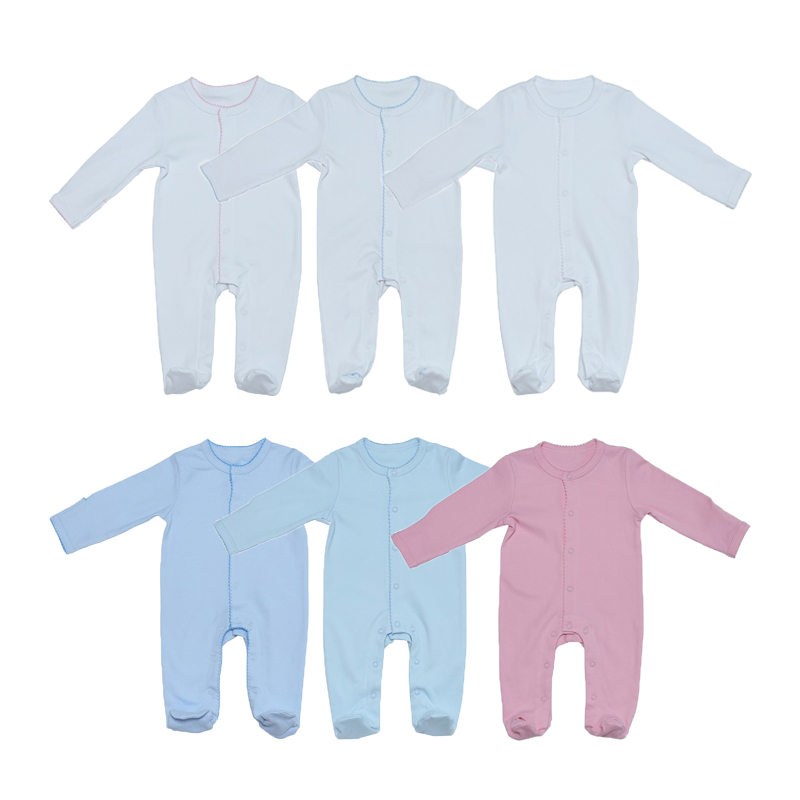 Picot Trim Nowrord Coming Home Outfits Baby Onesie Romper Set