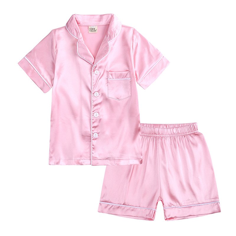 Soft Satin Kids ‘krótkie rękawy i szorty piżamowe